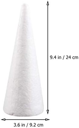 Bestoyard занаети со бела пена конуси DIY Божиќна полистирен пена од пена форми 24 см за деца возрасни Божиќни DIY дрво конуси за моделирање