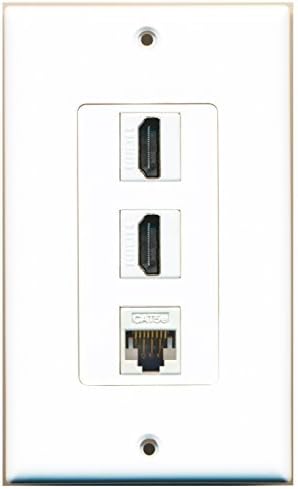 Decorеав-2 HDMI и 1 Cat5e Бела Етернет Порта Ѕид Плоча Декоративни-Кафеава