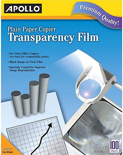 Филм за транспарентност на Аполо обична хартија, црна на чиста, кутија од 100