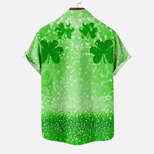 Ден на Ден на Сент Патрикс за мажи Ирска маичка Хавајско копче нагоре кошули Шамрок маички врвови и блузи