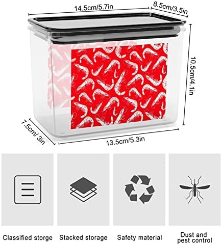 Ладна Пластична Кутија За Складирање Ракчиња Контејнери За Складирање Храна Со Капаци Тегла Со Ориз Запечатена Кофа За Организација На Кујната