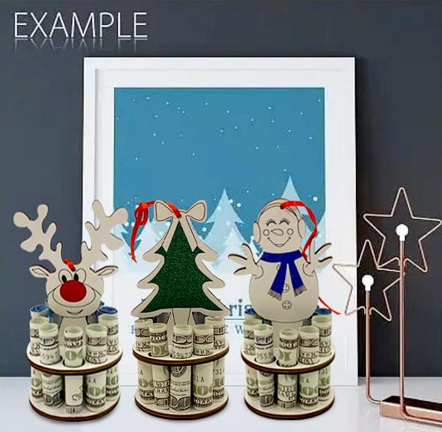 Кутија за Божиќни пари YWMSGM, рачно изработена дрвена новогодишна елка, ирваси, кутија за пари од снег, Божиќни декорации за Божиќ, Божиќни