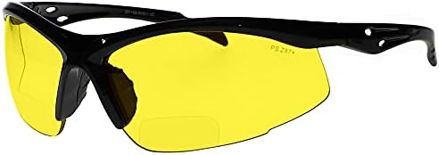 Бифокални безбедносни очила SB-9000 со жолти леќи, +2,50