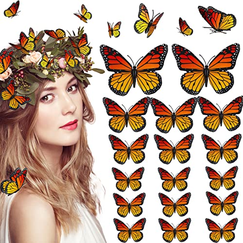 60 Парчиња 4 Големина Монарх Пеперутка Коса Клипови 3д Симулација Пеперутка Коса Барети Пеперутка Глава Клипови За Жени И Девојки