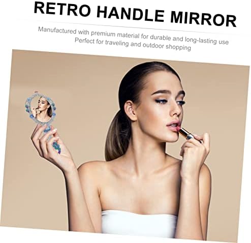 Fomiyes retro ракувано огледало со двојно еднострано огледало Огледала Гроздобер огледало ретро козметичко огледало гроздобер рачно