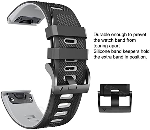 Dzhtus 22 26mm Silicone WatchBard Strap за Garmin Fenix ​​7x 7 6x 6 Pro Watch EasyFit лента за ленти за рачен зглоб 5x 5 Plus 3 3HR 935 D2