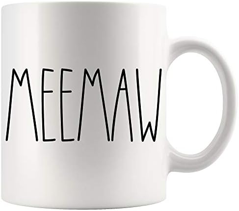 Moon9xx Meemaw кригла | Meemaw Rae Dunn Style Cafe Chign | Инспириран Рае Дан | Семејно кафе кригла за роденденски подарок за најдобра чаша