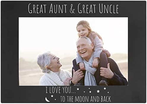 Одлична тетка и голема чичко те сакам на Месечината и назад - Анодизиран алуминиумски метал виси/таблета персонализирана група на семејни фотографии