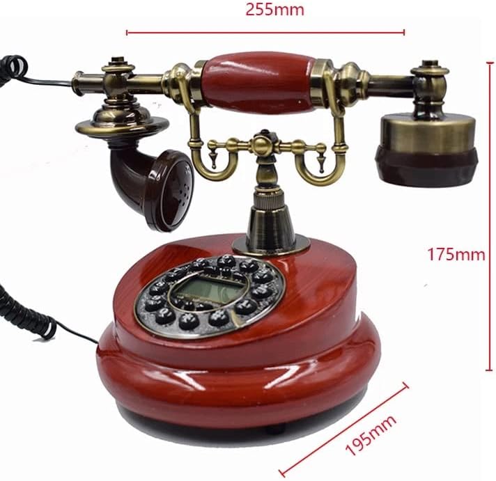 Хукаи Антички кабелски фиксни телефонски смола Фиксна дигитална ретро телефонска копче бирање гроздобер декоративни телефони за домашно семејство