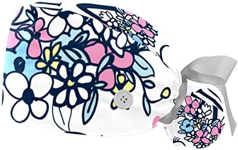 Јидакс 2 парчиња јапонски бор цвеќиња Работно капаче со копче, држач за конска опашка и џемпери