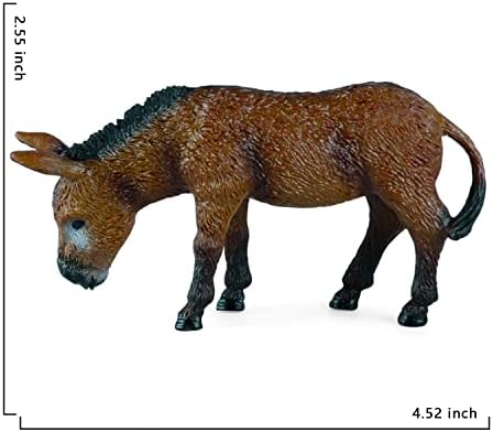 Минијатурна фигура на магариња Ајдиниди симулирана магариња на магариња Реална фарма за животни за роденденски подароци, кафеаво