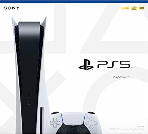 PlayStation 5 диск верзија PS5 Конзола - 4K -ТВ игри, излез од 120Hz 8K, 16 GB GDDR6, 825 GB SSD, WiFi 6, Bluetooth 5.1*