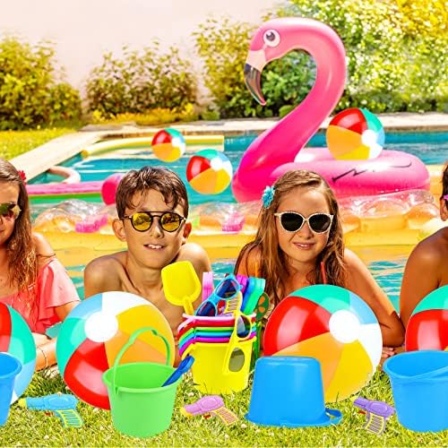 Услугите За Забава На базен од 60 парчиња Вклучуваат 12 парчиња Детски Очила за Сонце 12 парчиња Шарени Кофи 12 парчиња 16