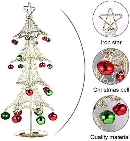 Запостави метална елка на новогодишна елка со железо со железо со џингл bellвоно приказ на дрвјата столици на табелата врвни центри за внатрешни