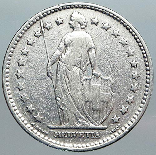 1914 CH 1914 Швајцарија - Сребрена 2 франци монета Хелветија 2 франци добро неизвесно