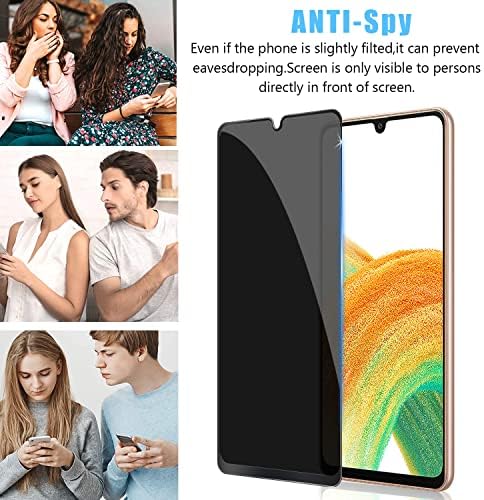 Anbzsign Samsung Galaxy A33 5G Со [2 Пакет] Заштитник На Објективот На Камерата и [2 Пакет] Заштитник На Екранот За Приватност,