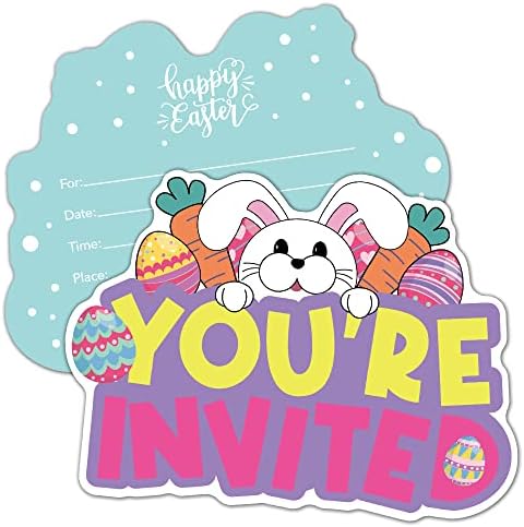 Pв 15 Пакет Велигден Зајаче &засилувач; Јајца Во Облик На Пополнување Покани Картички Со Коверти За Момчиња Девојки Возрасни, Смешни Пролет