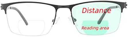 Лорели Полу Рамка Бифокални Очила За Читање За Мажи Сина Светлина Блокирање На Компјутерски Читач Ултралесни Очила