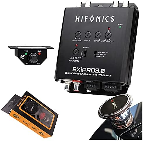 Hifonics BXIPRO3.0 Дигитален бас процесор + HFEQ 4-опсежен извор на сигнал за сигнал, PFM Subsonic филтер, Параметарска бас изедначување