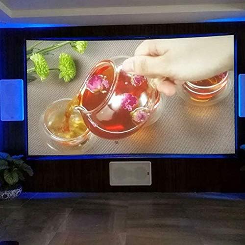 DSFEOIGY 4K 16: 9 Бело ткаени акустични транспарентни прилагодени HD 3D Curved Fixed Frame Projector Screen за екран за проекција на домашно