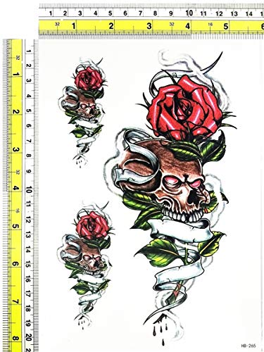 Парита големи тетоважи череп рози цртани тетоважи тетоважа лажна уметност за тело и возрасни додатоци за роденденска забава налепница