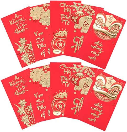 Ипетбум Лунарни Новогодишни Пликови 42 парчиња Кинески Хонг Бао 2023 Пликови Со Среќни Пари Џеб За Пари За Годината На Зајакот За Пролетен