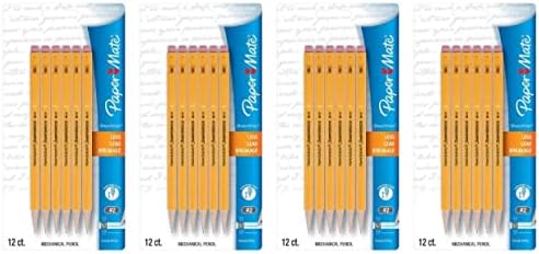Механички моливи на хартија за хартија, 0,7 мм, Хб 2, жолта, 48 броење пакет од 2