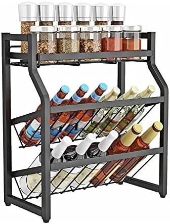 TOMYEUS Multifunction Spice Rack 3-Tiger Bales Countertop Shoff Sholf Sholf Shold држач за кујна countertop полици за заштеда