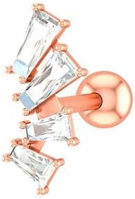 Tonyjamejpstore Opal Crystal Ear Tragus Piercing Helix Lip Labret Plug Surgical Steel Daith обетки конч пирсинг 'рскавица накит нос прстени
