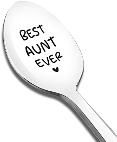 Најдобра тетка некогаш лажица врежан смешен подарок за нова тетка сестра, сладолед чај чај кафе reубовник лажица Најдобра благодарност