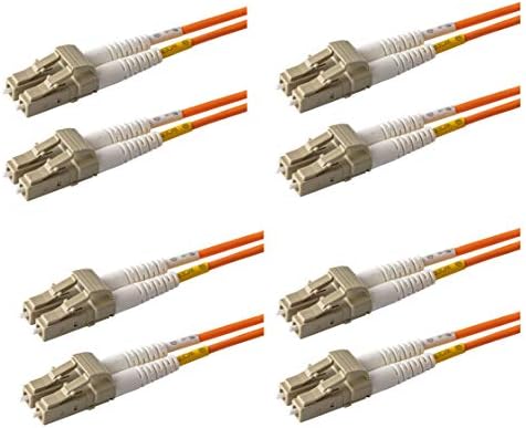 SpeedyFibertx - 4 -пакет 0,20 метар мултимод OM1 62.5/125 кабел за лепенка со оптички влакна, дуплекс LC до LC, портокалова кабелска јакна