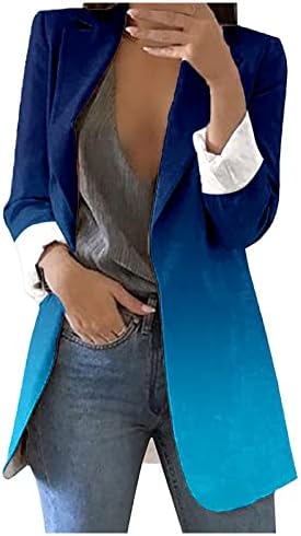 Канцеларија јакна тенок елегантен палто блуза вратоврска боја печатена канцеларија блејзер палто кардиган формален костум со долги ракави лапили