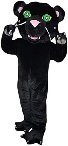 Црна мачка волк леопард кучиња цртан филм костум маскота плишана со маска за возрасни косплеј забава за Ноќта на вештерките
