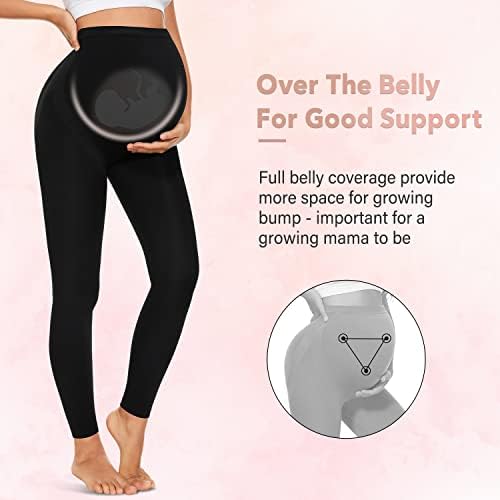 Поставете ги женските породилни хеланки над тренингот за бременост во стомакот, активни панталони за стрии