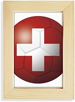 DiyThinker Switzerland Национално знаме Фудбалски десктоп приказ на фото рамка слика уметност слика 5x7 инчи