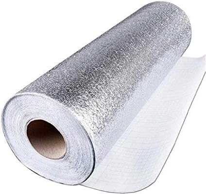 Само-лепете позадина алуминиумска хартија задни плочки за топлина Премиум кујна wallид кујна ， јадење и бар тоалета со држачи со држач дрвена