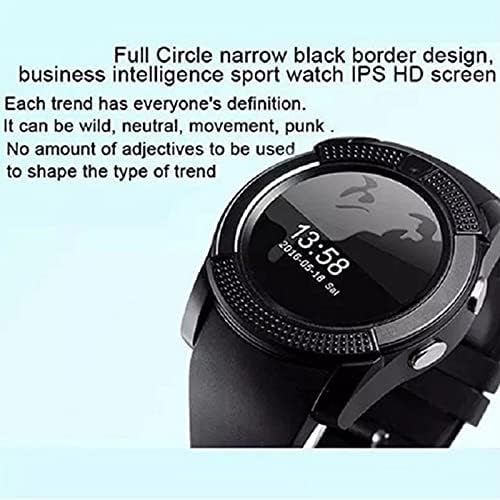 Niaviben Bluetooth паметен часовник на допир фитнес водоотпорен со камера за поддршка на смарт часовници микро сим за Android Black