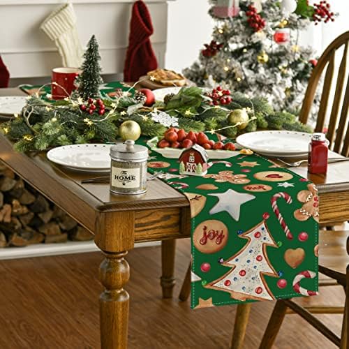 Артроиден режим радост Божиќно дрво джинджифилово Божиќни бонбони трска, тркач, зимска кујна за трпезариска маса за домашна забава 13х72