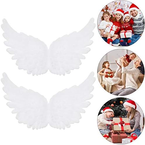 Pretyzoom 12 парчиња Божиќ занаетчиски занаетчиски крилја украси елка виси ангелски крилја приврзоци Божиќни декорации на венец - големина 5