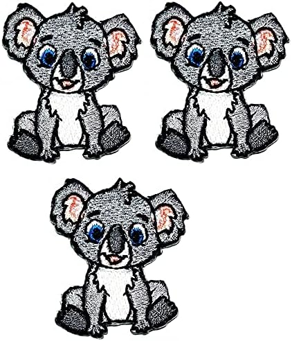 Умама лепенка сет од 3 мини коала мечка симпатична везена лепенка мала бебе мечка коала цртан филм деца шијат железо на закрпи облека фустани