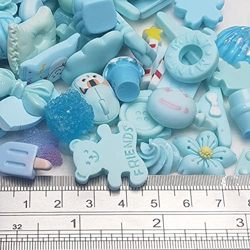 Chenkou Craft 50pcs многу измешани разновидни бебиња-сини занаети DIY Flatbacks смола рамни грбни копчиња за бегство