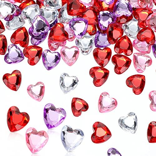 1000 парчиња рамни срцеви ригистони в Valentубени занаетчиски материјали за занаетчиски камења за срцеви кристали на срце