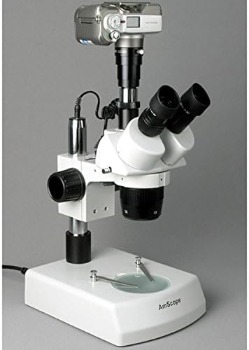 Amscope SW-2T24 Trinocular стерео микроскоп, WH10x очите на очите, зголемување на 20x/40x, цел 2x/4x, горно и долниот халогенско осветлување,