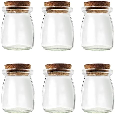 Јамахико 6 парчиња декоративно стаклено шише со стопер за плута, 100мл, 3,4oz мини стаклена желба за поволности за шишиња со капаче од