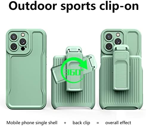 Телефонскиот капак UCAMI Компатибилен со iPhone 13 Pro Max 6.7inch Case со CLIP, со вграден 360 ° ротирачки прстен за заштитен одвојување