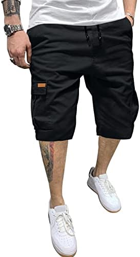 Jmierr Mens Casual Twill Cargo Shorts Cotton Clatchstring Classic карго се протега кратко со 6 џебови