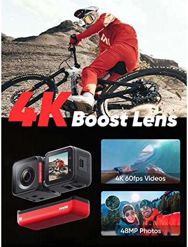 Insta360 Еден РС Твин издание - Водоотпорна Акција камера 4K 60FPS и 5.7K 360 камера со заменливи леќи, стабилизација, 48MP фотографија,