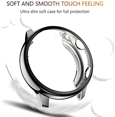 Компатибилен со Samsung Galaxy Watch Active Case 40mm Soft Skim TPU Cover Cover Compleate Ecter Protector Case за Galaxy Watch