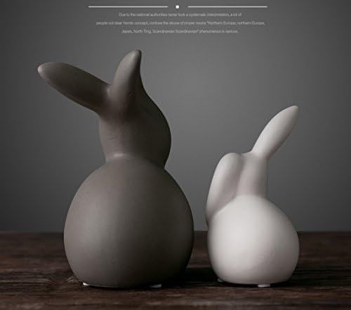 Двојка зајаци керамика фигурини животни уметнички софтвер за декорација фигура порцела.