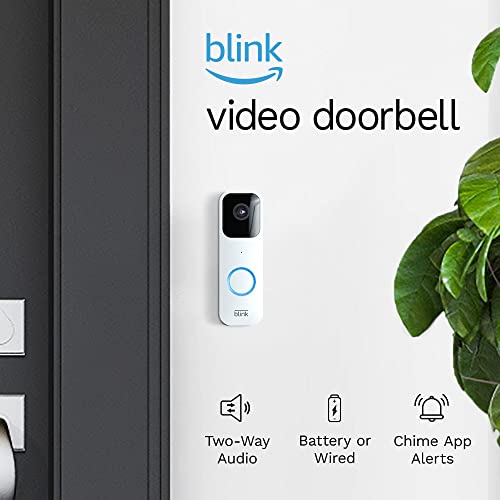 Блинк видео врата од врата + мини камера | Двонасочно аудио, HD видео, движење и сигнали за чипови | Работи со Алекса